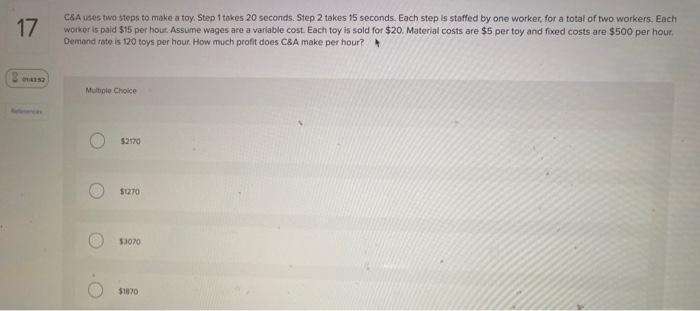 please help me out to solve the following 16 C&A