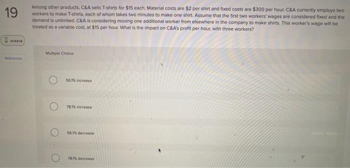 please help me out to solve the following 16 C&A