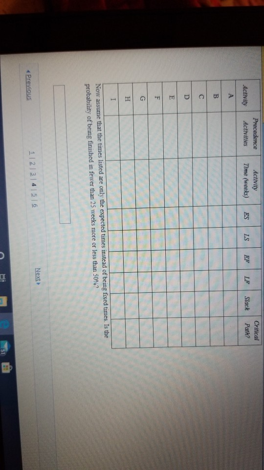 12) A project network is shown below. Use a