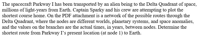 The spacecraft Parkway I has been transported by