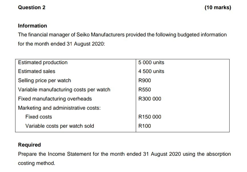Seiko Manufacturers is expected to commence