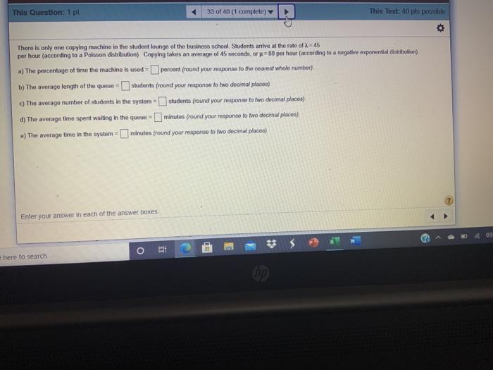 This Question: 1 pl 33 of 40 (1 complete) This