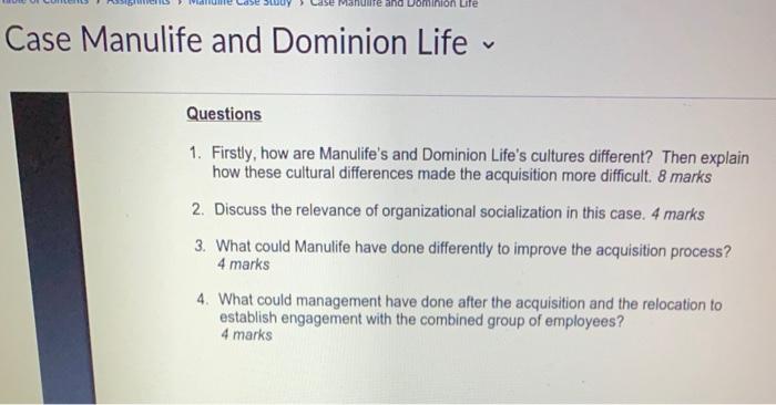 and Dominion Lite Case Manulife and Dominion Life