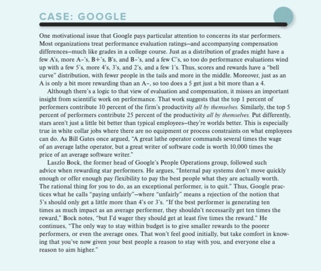 Case: Google Please read the case Google from