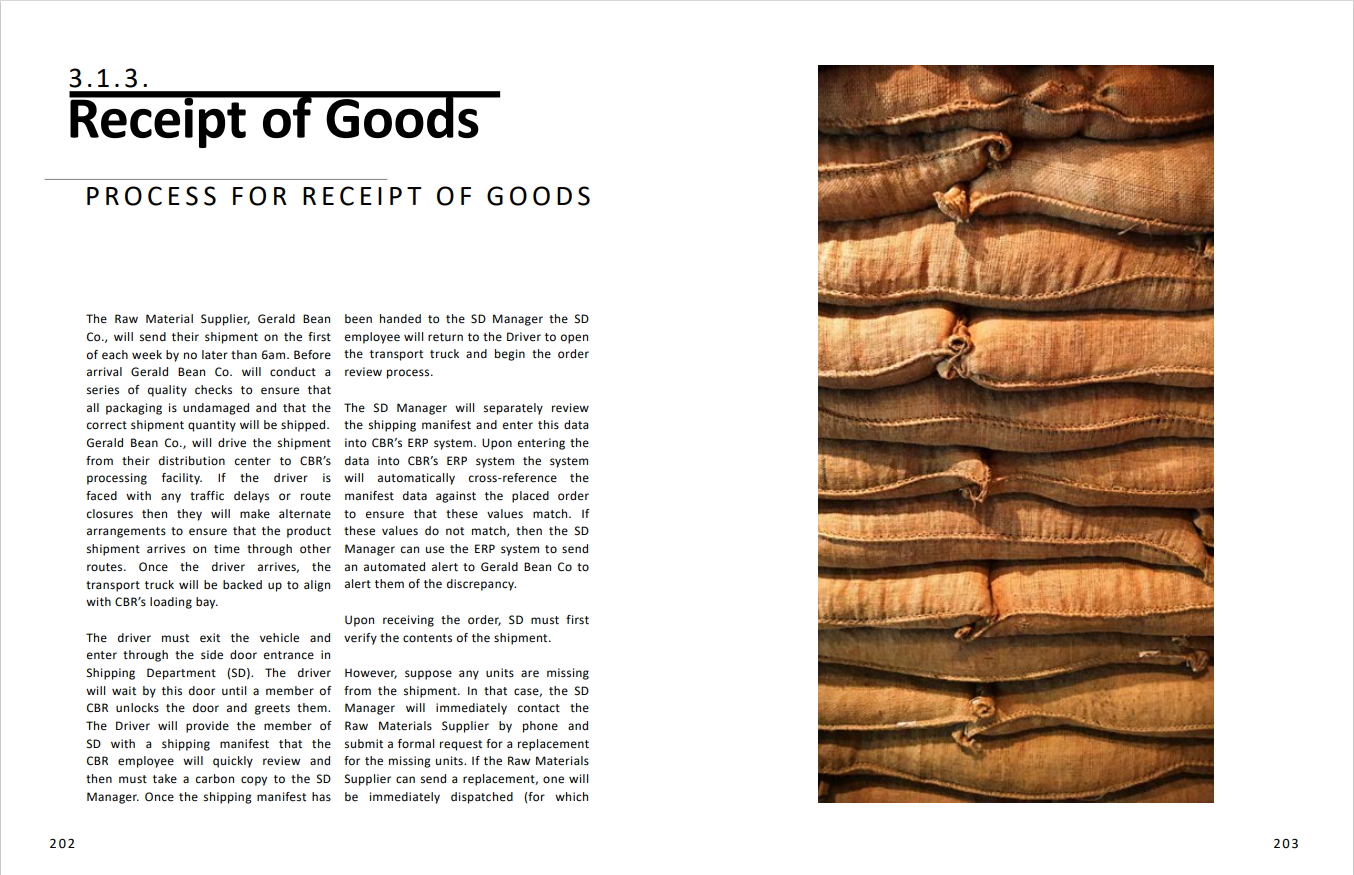 Referring to section 3.1.3. Receipt of Goods in