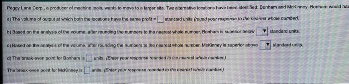 Peggy Lane Corp., a producer of machine tools,