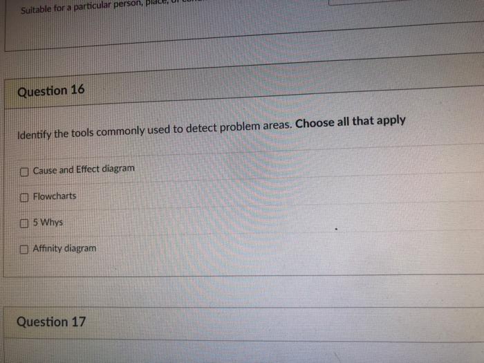 Suitable for a particular person, pl. Question 16