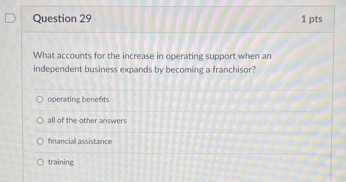 D Question 30 1 pts Why is the sharing of profits