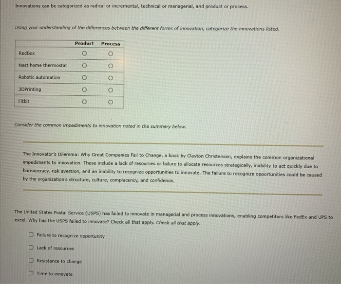 4. The innovation process and forms of innovation