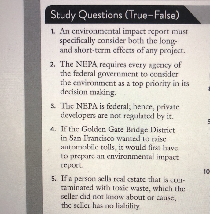 of Study Questions (True-False) 1. An