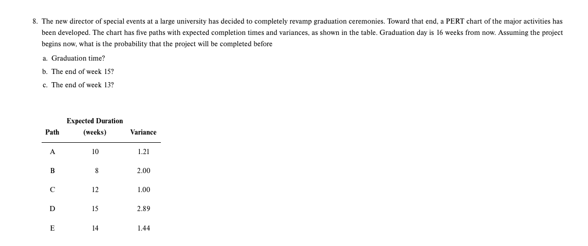 8. The new director of special events at a large