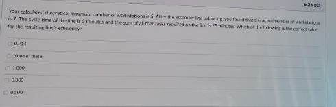 6.25 pts Your calculated theoretical minimum