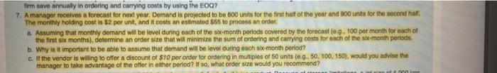 firm save annually in ordering and carrying costs