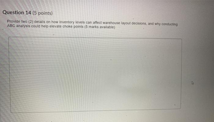 Question 13 (1 point) Distribution Requirements