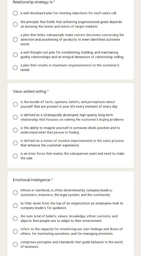 I need it asap please Relationship strategy is *