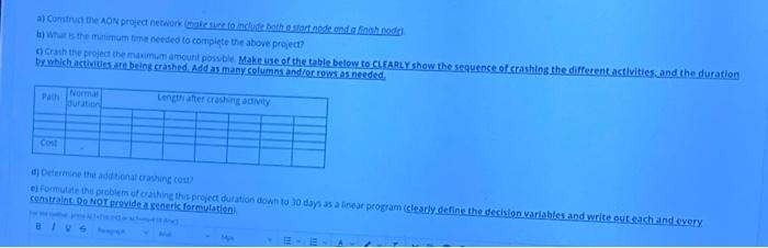 please solve all the questions a) Construct the
