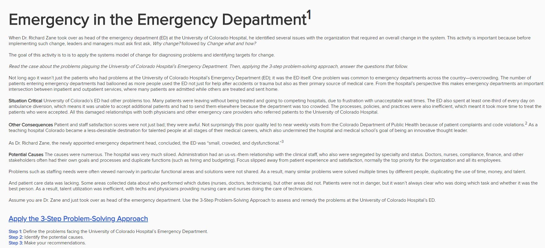 Problem Solving Case Emergency in the Emergency