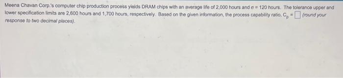 Meena Chavan Corp.'s computer chip production