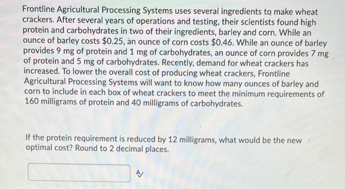 Frontline Agricultural Processing Systems uses