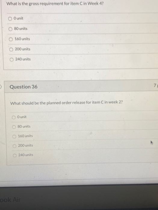 Question 32-36) Consider the following data for