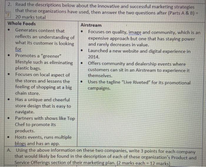 . . . . . 2. Read the descriptions below about