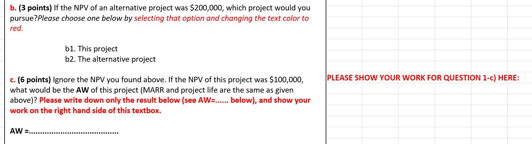 Question 1 (includes portions a, b, c, d, e and