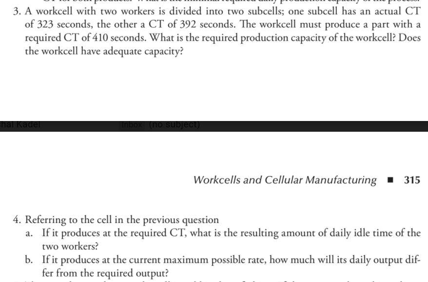 question No 4 3. A workcell with two workers is