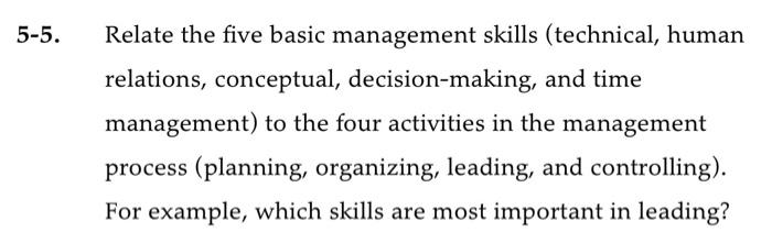 plz solve 5-5,5-8 5-5. Relate the five basic