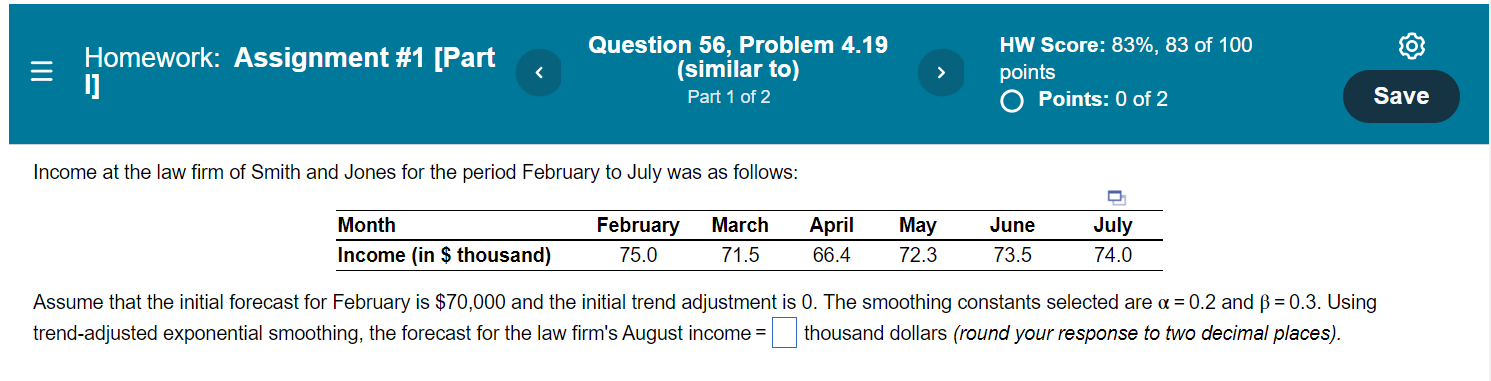 Homework: Assignment #1 [Part I] Question 56,