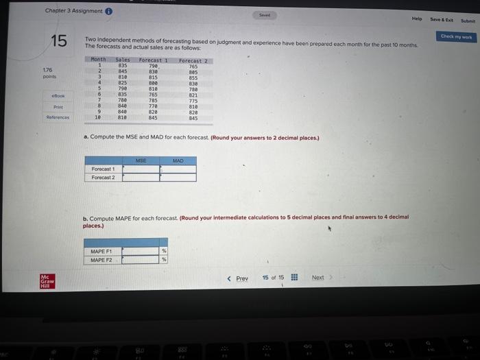 Two independent methods of forecasting based on