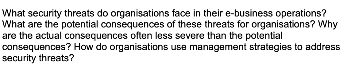 What security threats do organisations face in