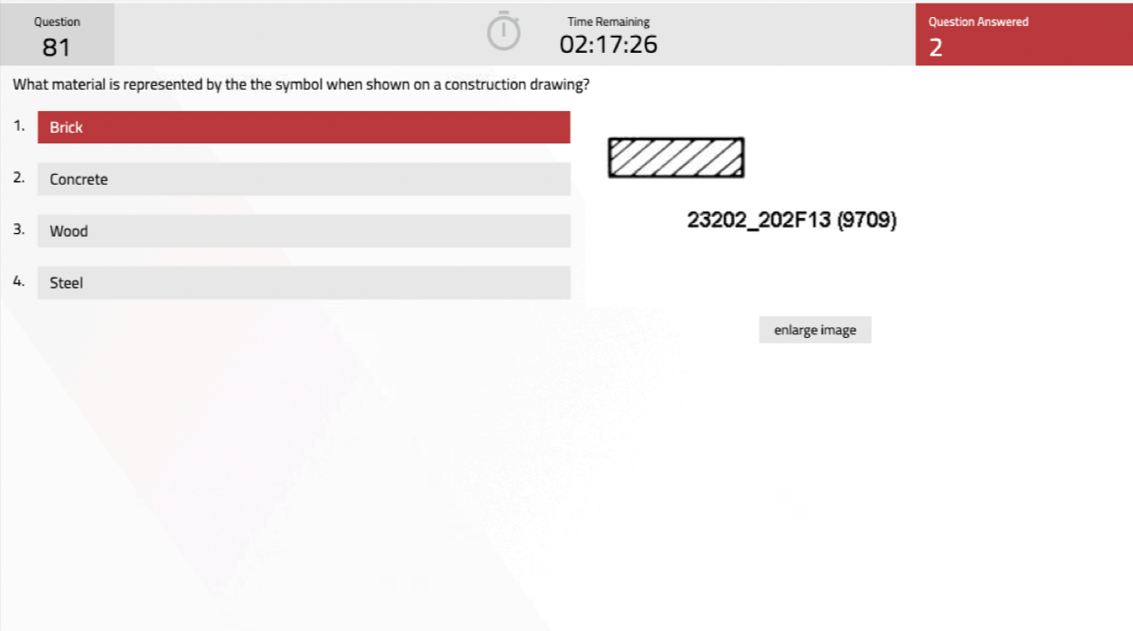 Question 81 What material is represented by the