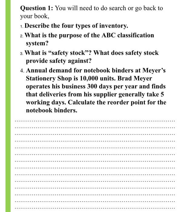 Assigment Question 1: You will need to do search