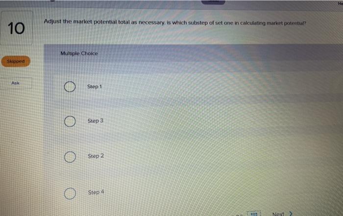 Adjust the market potential total as necessary,