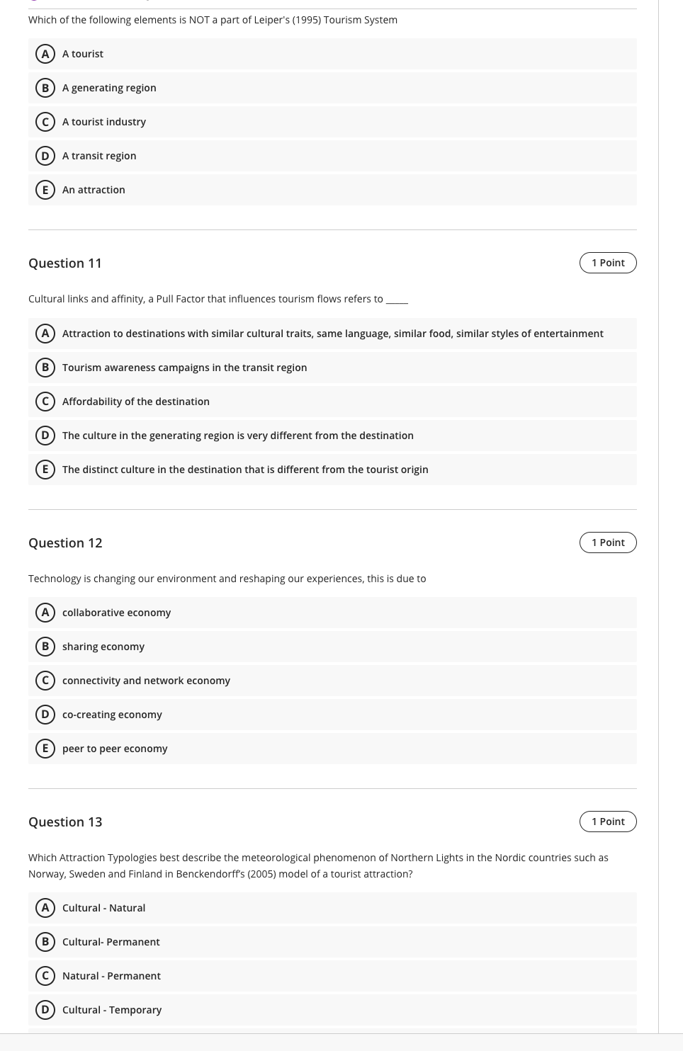 Which of the following elements is NOT a part of