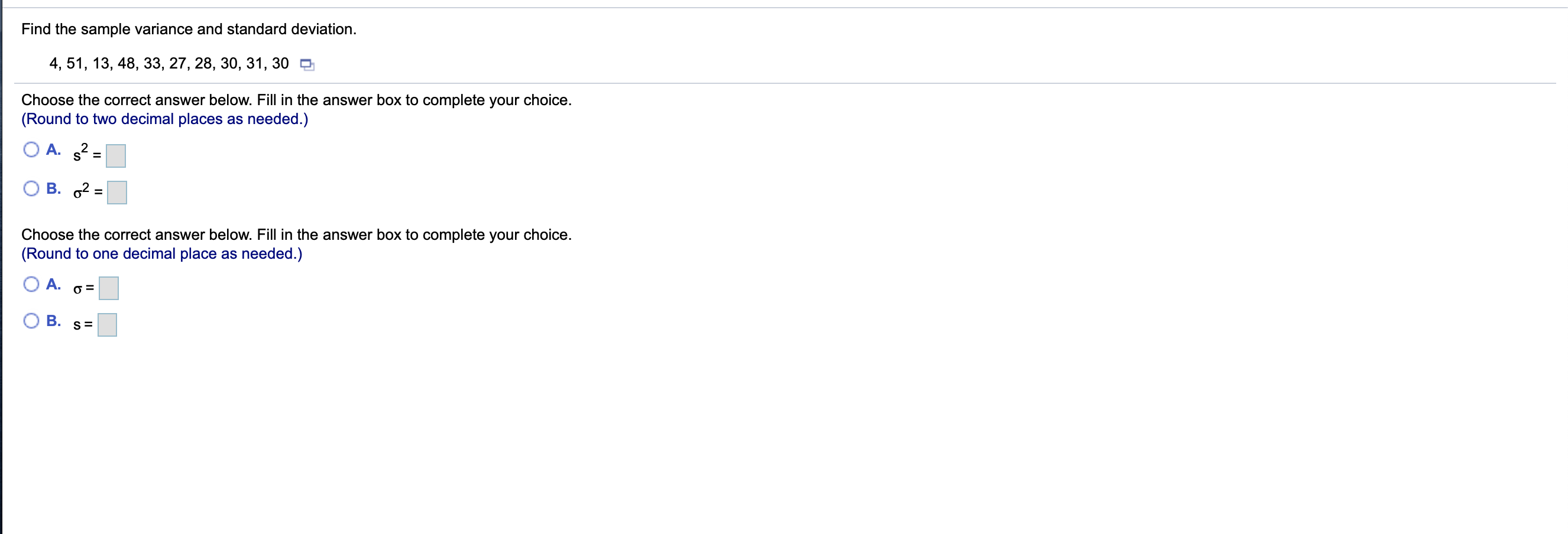 The following data represent the miles per gallon