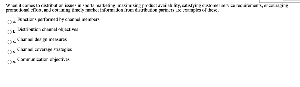 When it comes to distribution issues in sports