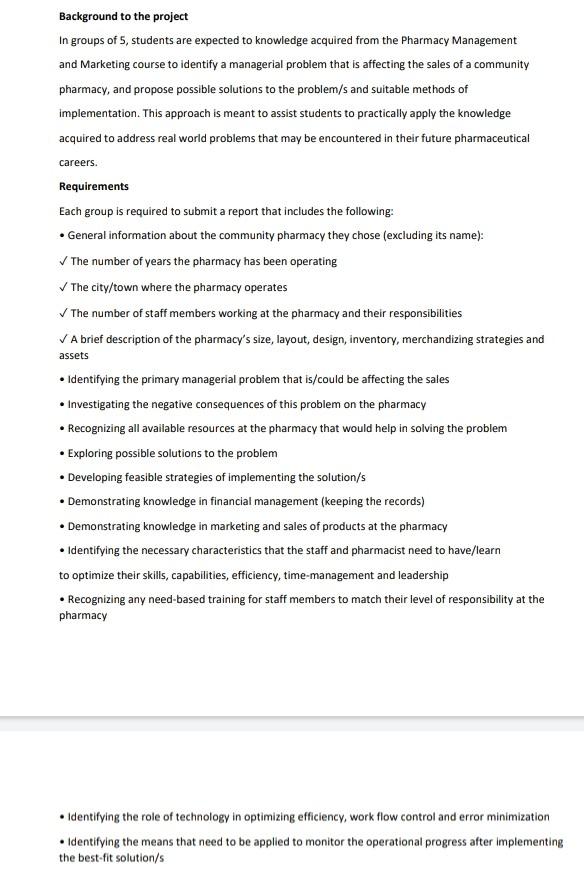 your help is appreciated Background to the