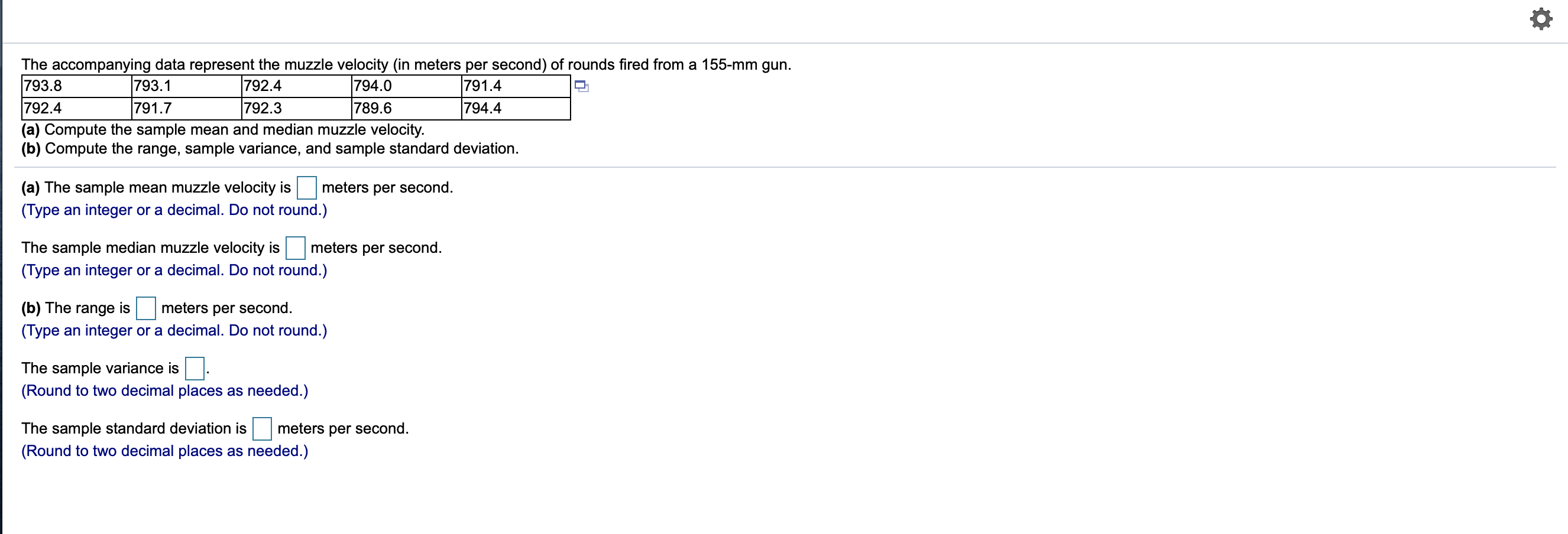 The following data represent the miles per gallon