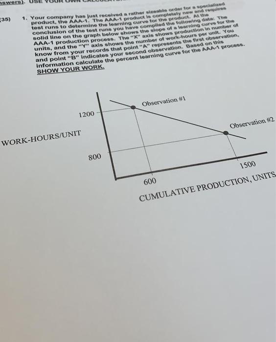 15 wer) 35) 1. Your company has just received a