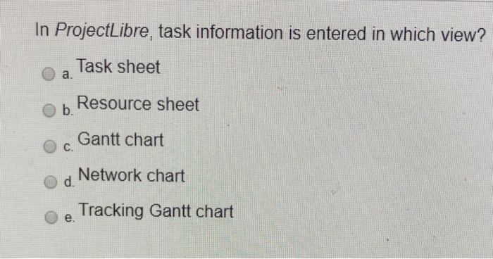 project management In ProjectLibre, task