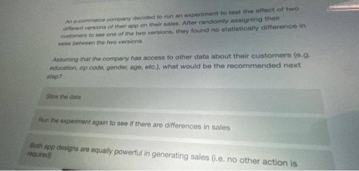 As e-commerce company decided to run an