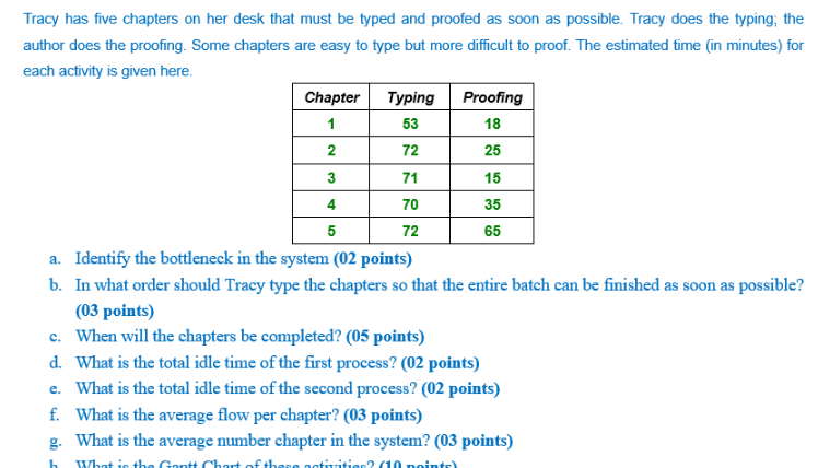 3 4 35 Tracy has five chapters on her desk that