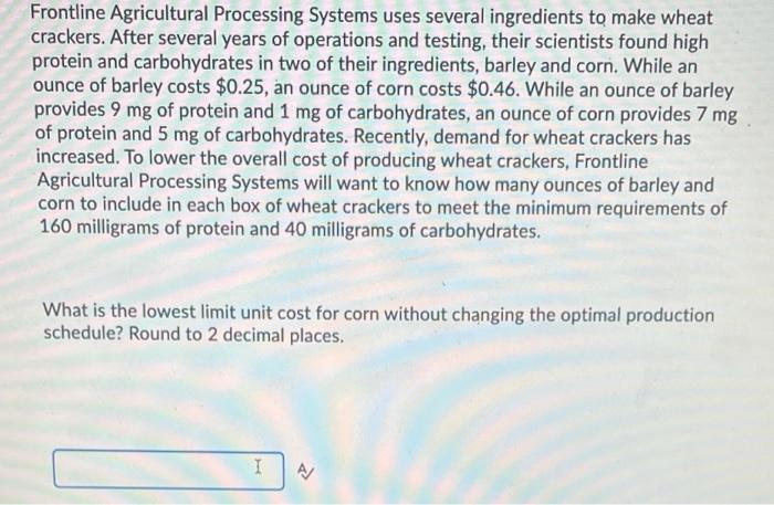 Frontline Agricultural Processing Systems uses