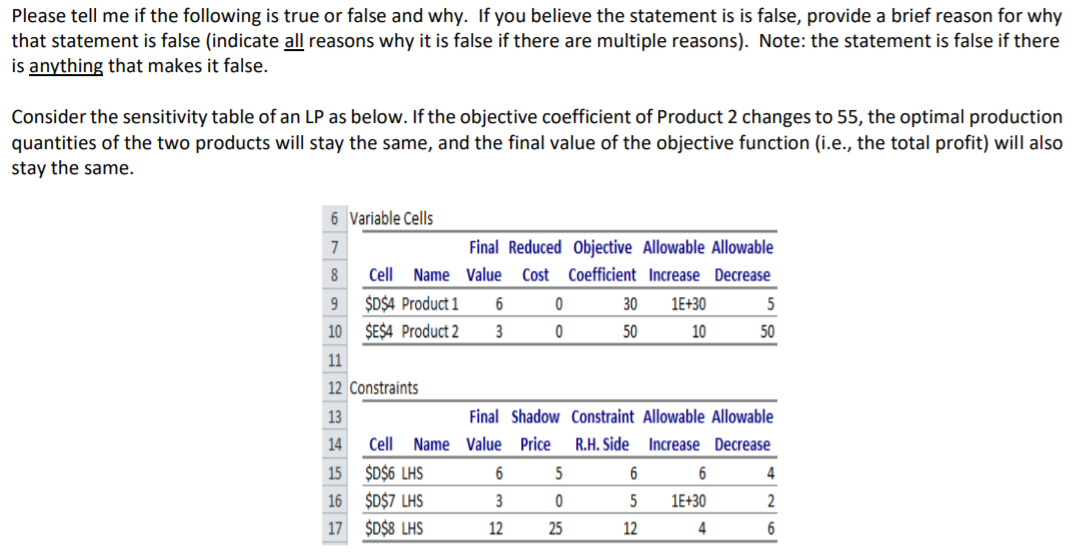 Please tell me if the following is true or false