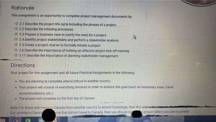 Rationale This assignment is an opportunity to