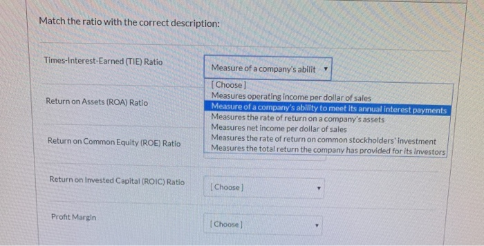 The answer options for the second question is the