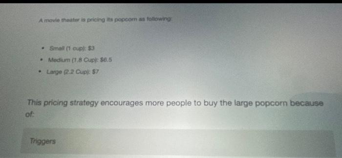 A movie theater is pricing its popcom as