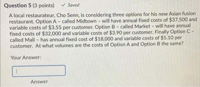 Take home problem help! Question 5 (3 points)