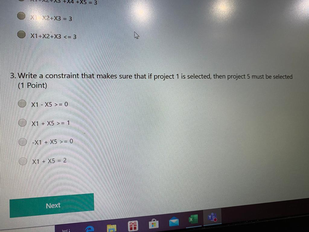In a capital budgeting problem, you have 5